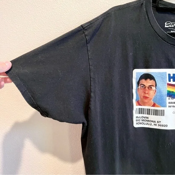 Superbad McLovin Hawaii License Plate T Shirt Mens 2XL Black Movie Promo Tee - Picture 5 of 7